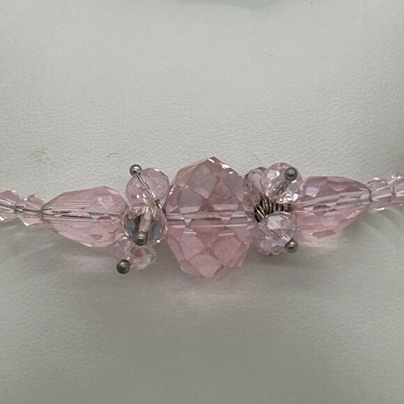 Adjustable Retro Pink Bracelet Glass Beads On Memory Wire Prom Quinceañera - Picture 12 of 16